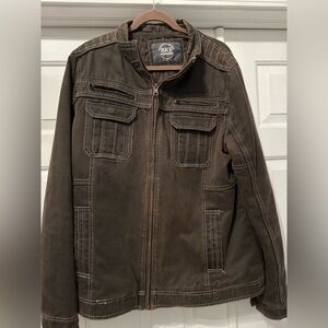 BKE Men's Olive Military Field Jacket